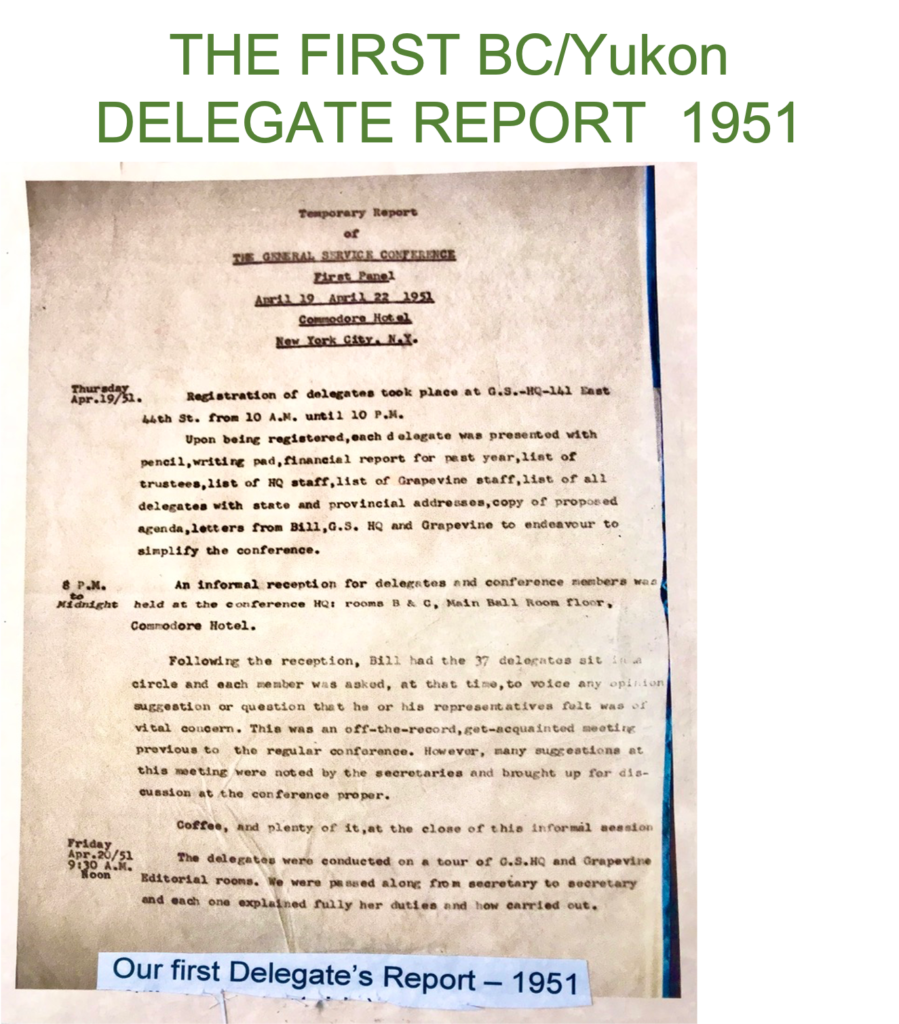 THE FIRST BC/Yukon DELEGATE REPORT  1951